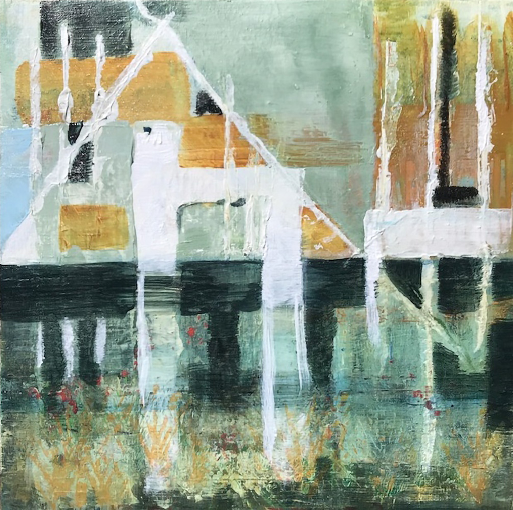 Art by Anne Kaye, titled: Reflecting on a Pier