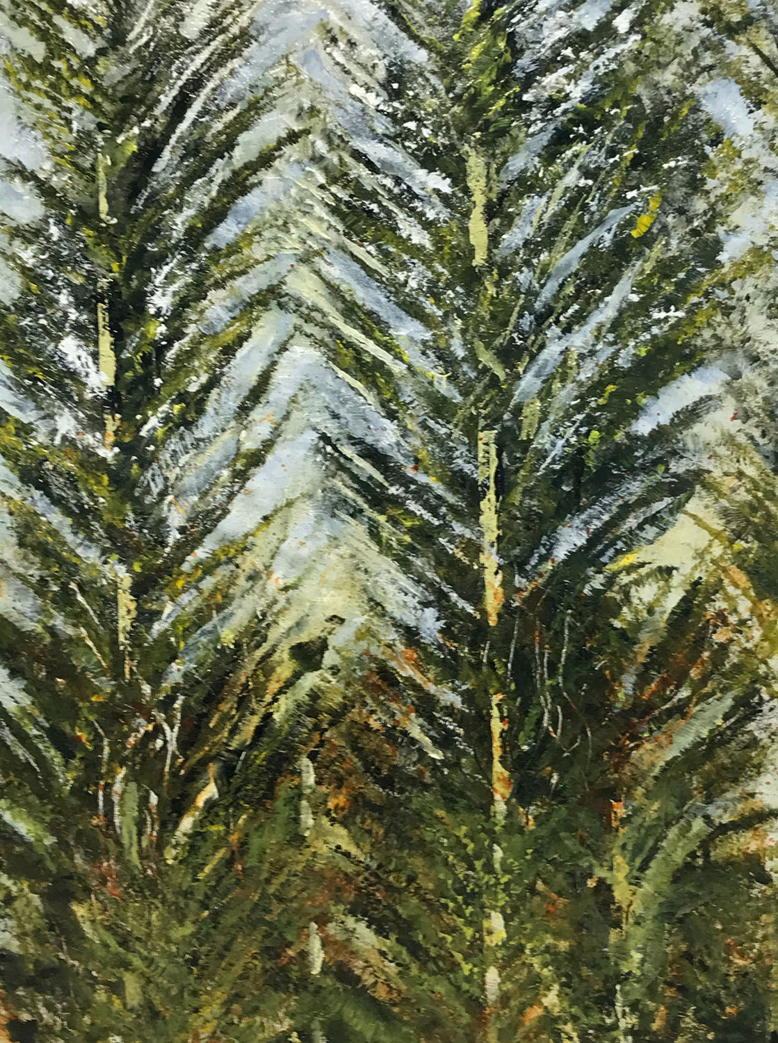 Art by Anne Kaye, titled: Among Firs